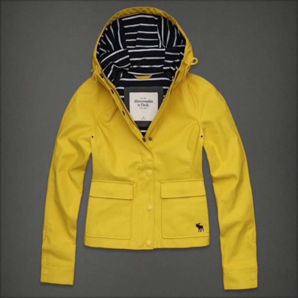 Yellow Abercrombie & Fitch Rain Coat